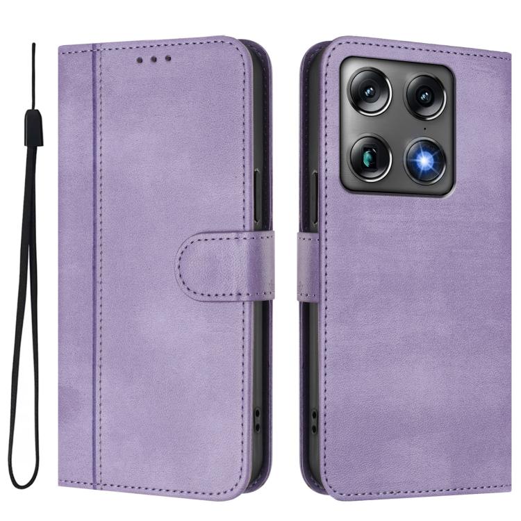 For Motorola Moto X70 Air Pro / Signature 5G Line Splicing Buckle Retro Leather Phone Case