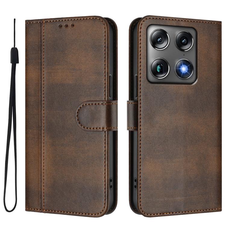 For Motorola Moto X70 Air Pro / Signature 5G Line Splicing Buckle Retro Leather Phone Case