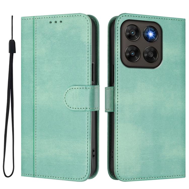 For Motorola Moto G87 5G / G77 5G / G67 5G Line Splicing Buckle Retro Leather Phone Case
