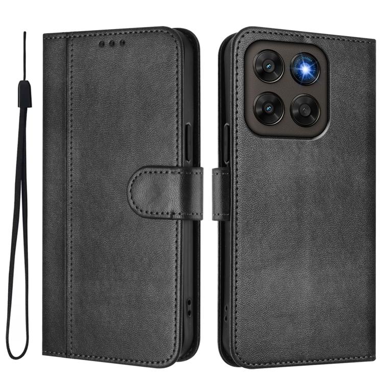 For Motorola Moto G87 5G / G77 5G / G67 5G Line Splicing Buckle Retro Leather Phone Case