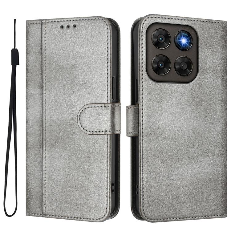 For Motorola Moto G87 5G / G77 5G / G67 5G Line Splicing Buckle Retro Leather Phone Case