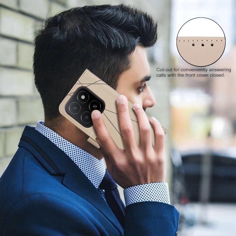 For Honor X5B Geometric Pattern RFID Leather Phone Case