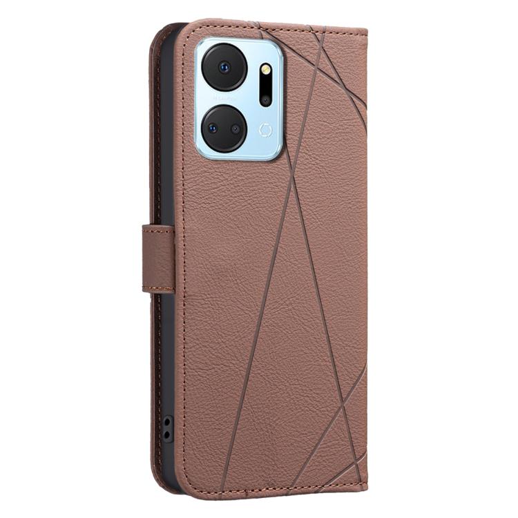 For Honor X7A Geometric Pattern RFID Leather Phone Case