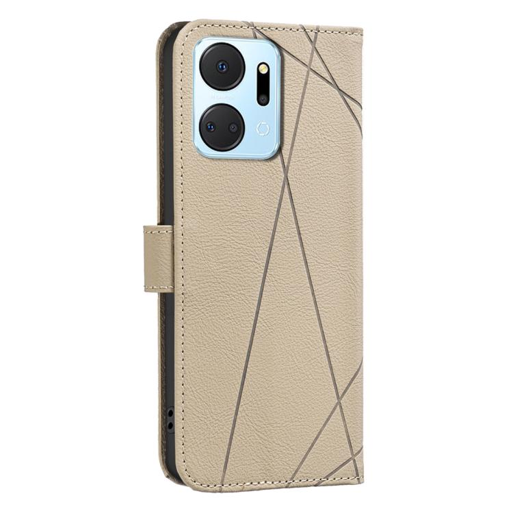 For Honor X7A Geometric Pattern RFID Leather Phone Case
