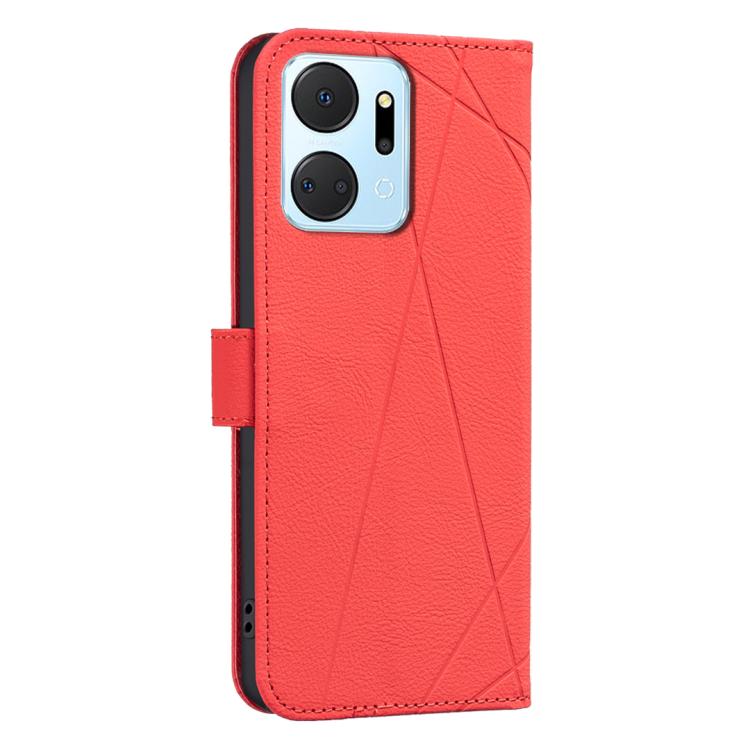 For Honor X7A Geometric Pattern RFID Leather Phone Case