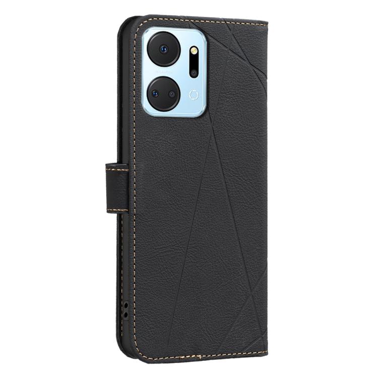 For Honor X7A Geometric Pattern RFID Leather Phone Case