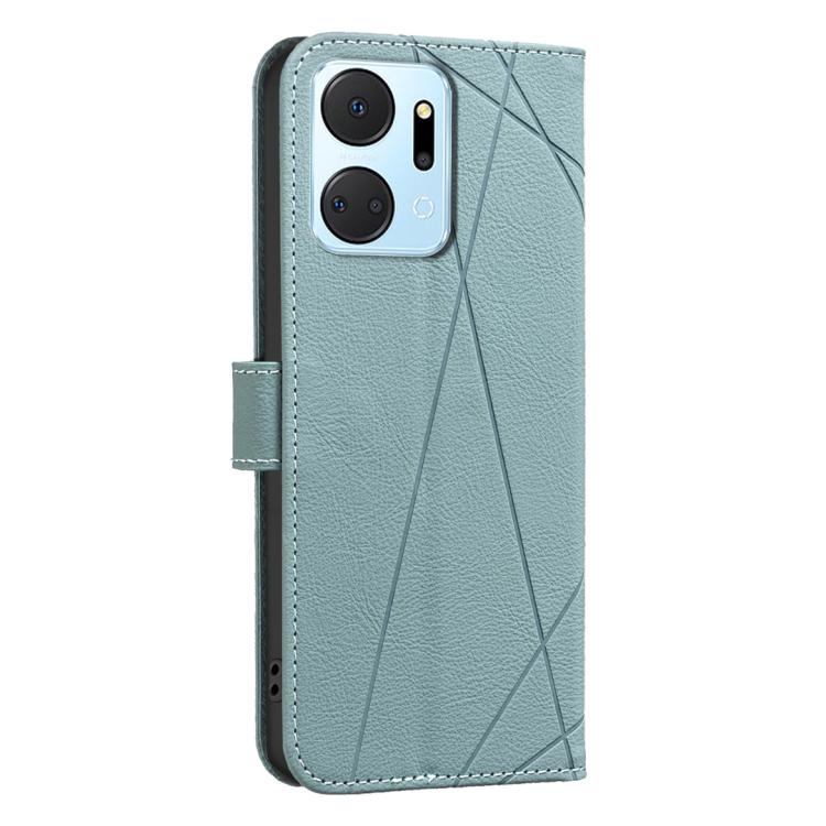 For Honor X7A Geometric Pattern RFID Leather Phone Case
