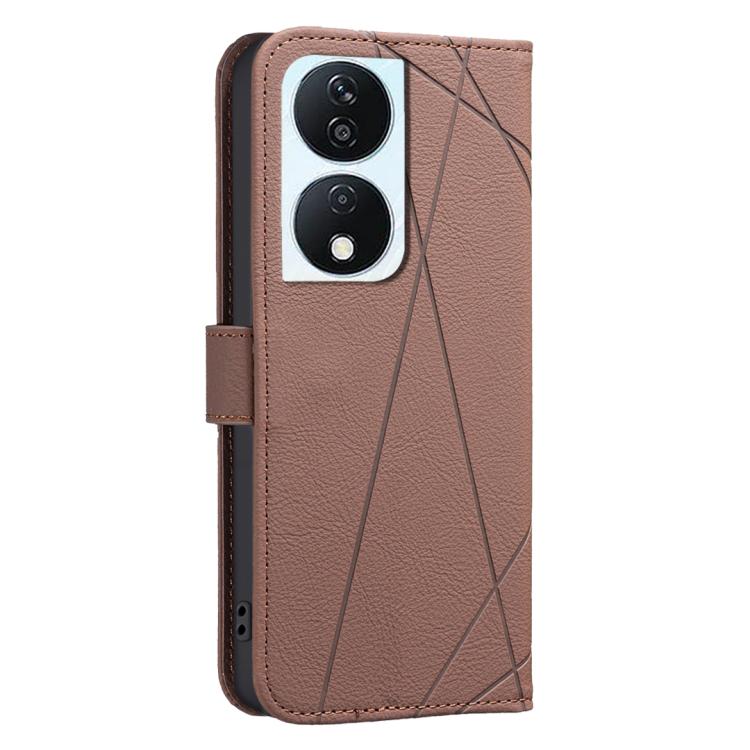 For Honor X7B Geometric Pattern RFID Leather Phone Case