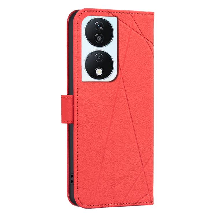 For Honor X7B Geometric Pattern RFID Leather Phone Case