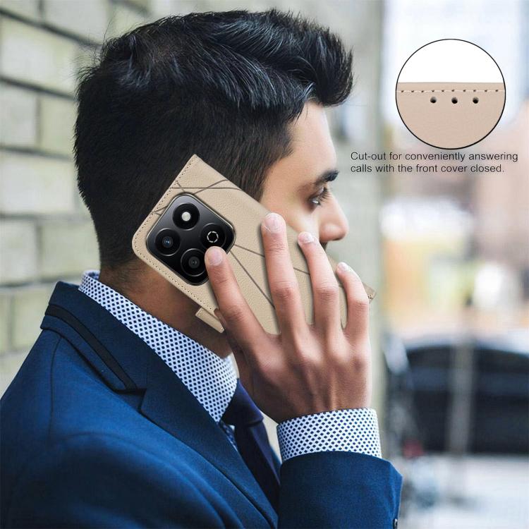 For Honor X7C / 200 Smart Geometric Pattern RFID Leather Phone Case
