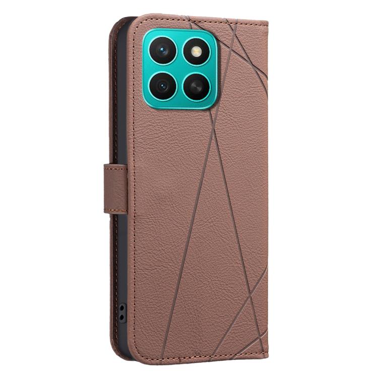 For Honor X8C Geometric Pattern RFID Leather Phone Case