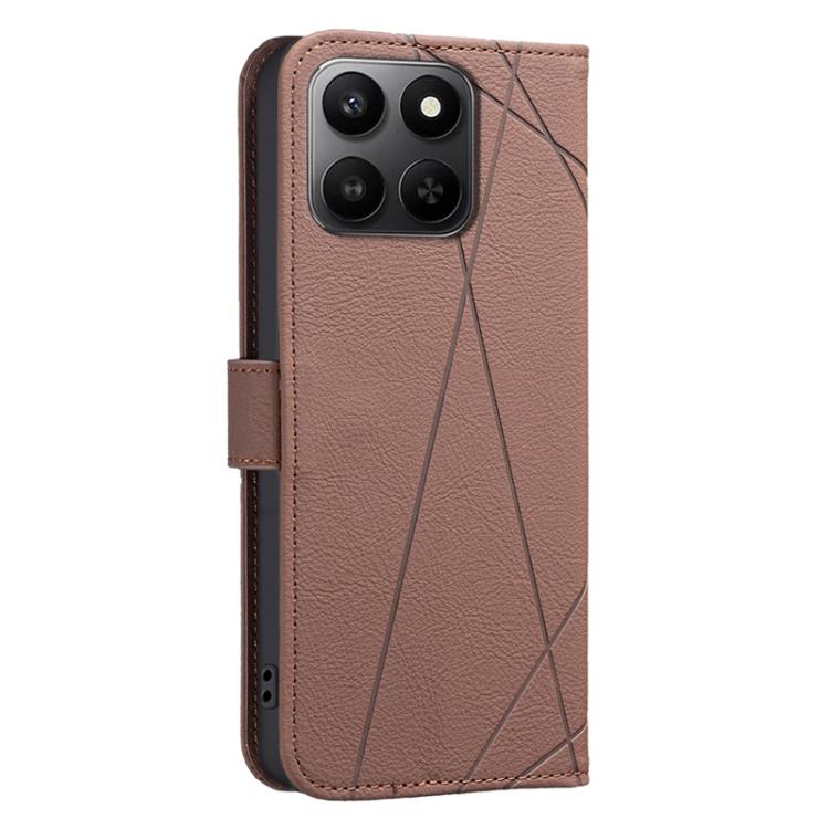 For Honor X7d 5G Geometric Pattern RFID Leather Phone Case
