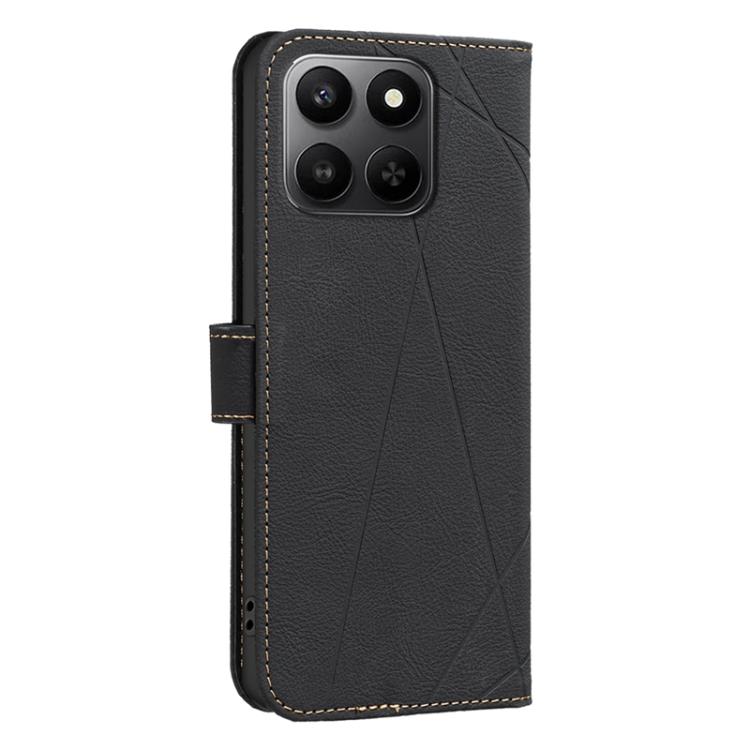 For Honor X7d 5G Geometric Pattern RFID Leather Phone Case