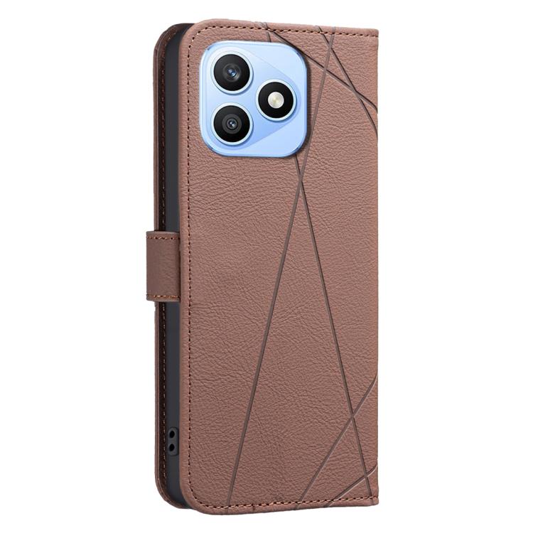 For Honor X8d 4G Geometric Pattern RFID Leather Phone Case