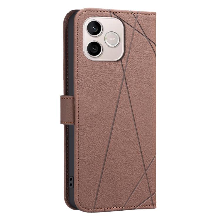 For Honor 600 Lite Global Geometric Pattern RFID Leather Phone Case
