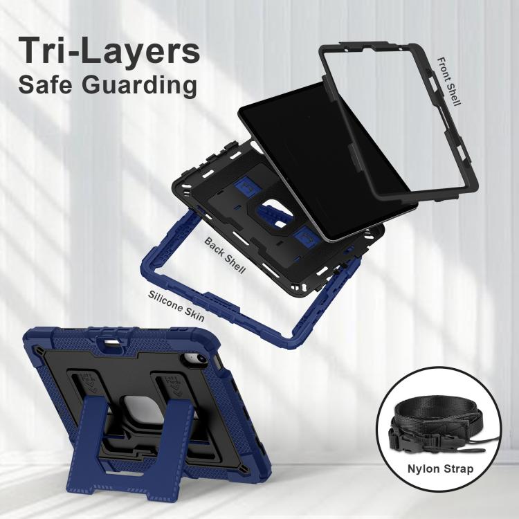 For iPad mini 6 2021 / mini 2024 Big Holder Silicone Hydric PC Tablet Case with Shoulder Strap