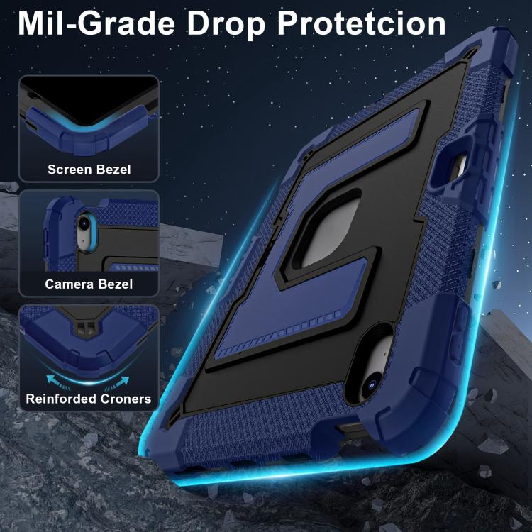 For iPad mini 6 2021 / mini 2024 Big Holder Silicone Hydric PC Tablet Case with Shoulder Strap