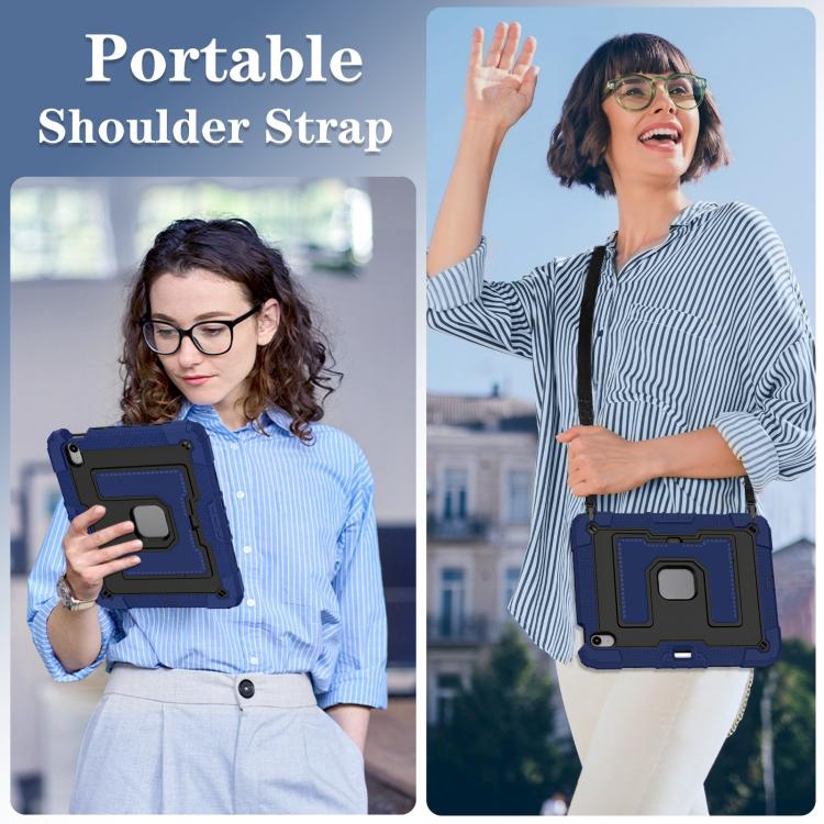 For iPad mini 6 2021 / mini 2024 Big Holder Silicone Hydric PC Tablet Case with Shoulder Strap