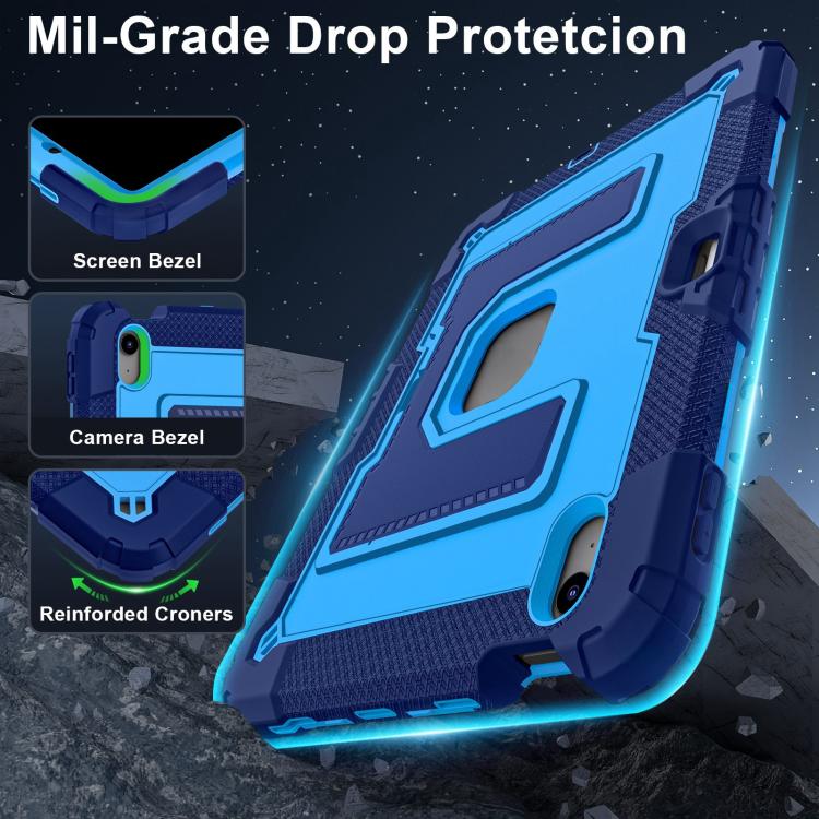 For iPad mini 6 2021 / mini 2024 Big Holder Silicone Hydric PC Tablet Case with Shoulder Strap