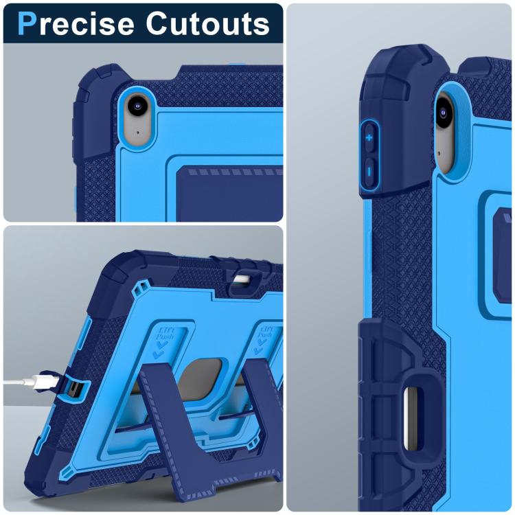 For iPad mini 6 2021 / mini 2024 Big Holder Silicone Hydric PC Tablet Case with Shoulder Strap