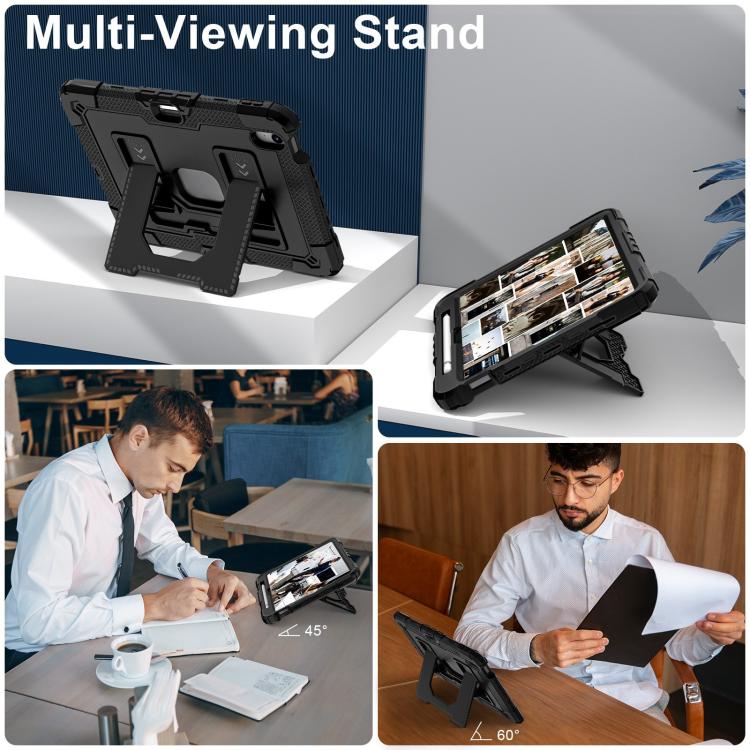 For iPad mini 6 2021 / mini 2024 Big Holder Silicone Hydric PC Tablet Case with Shoulder Strap