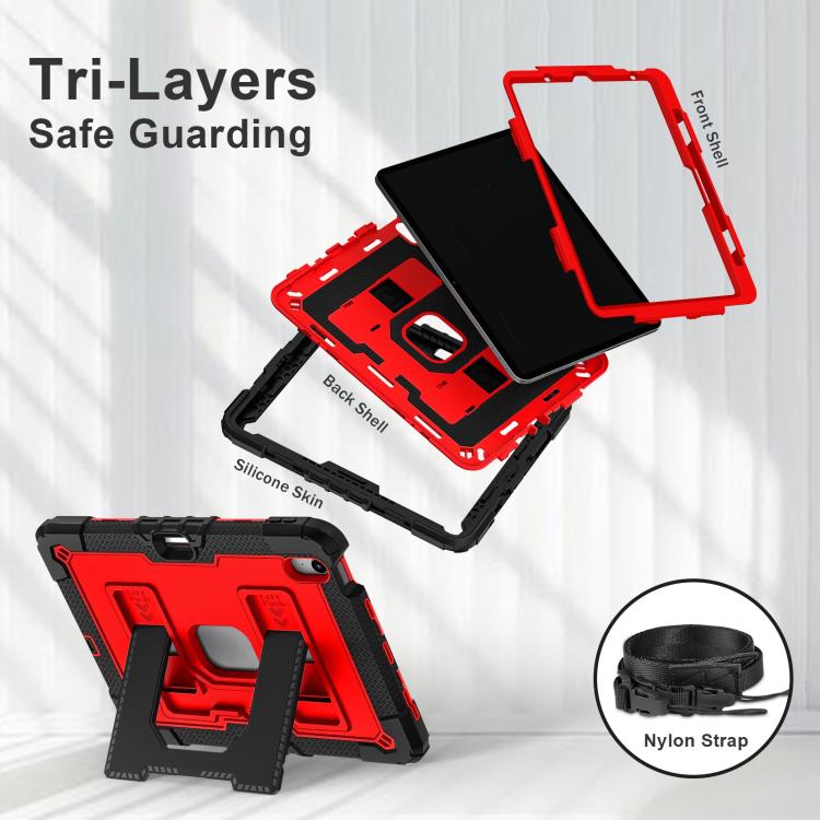 For iPad mini 6 2021 / mini 2024 Big Holder Silicone Hydric PC Tablet Case with Shoulder Strap