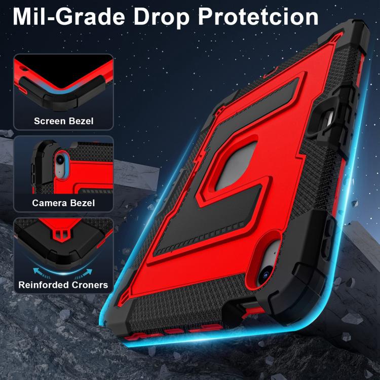 For iPad mini 6 2021 / mini 2024 Big Holder Silicone Hydric PC Tablet Case with Shoulder Strap