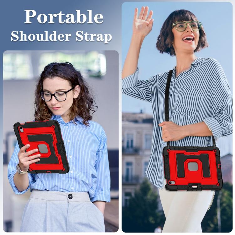 For iPad mini 6 2021 / mini 2024 Big Holder Silicone Hydric PC Tablet Case with Shoulder Strap