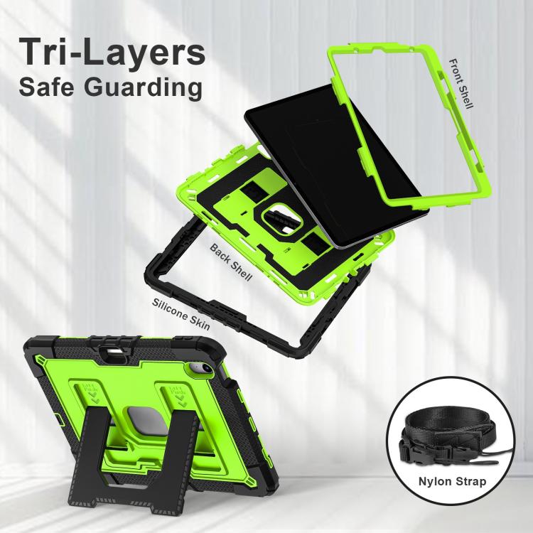 For iPad mini 6 2021 / mini 2024 Big Holder Silicone Hydric PC Tablet Case with Shoulder Strap
