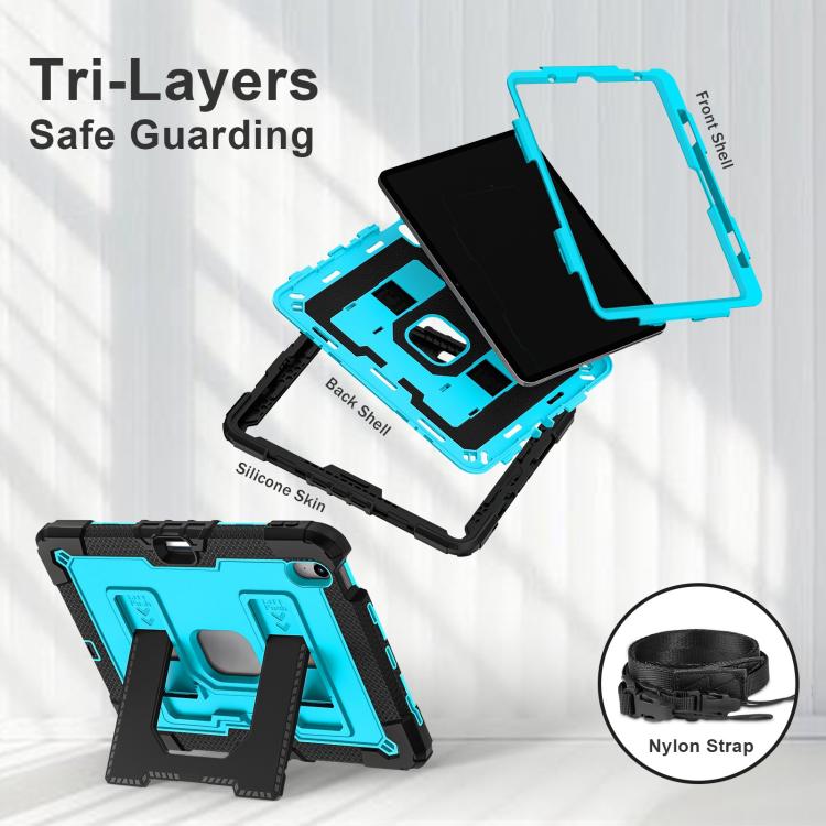 For iPad mini 6 2021 / mini 2024 Big Holder Silicone Hydric PC Tablet Case with Shoulder Strap