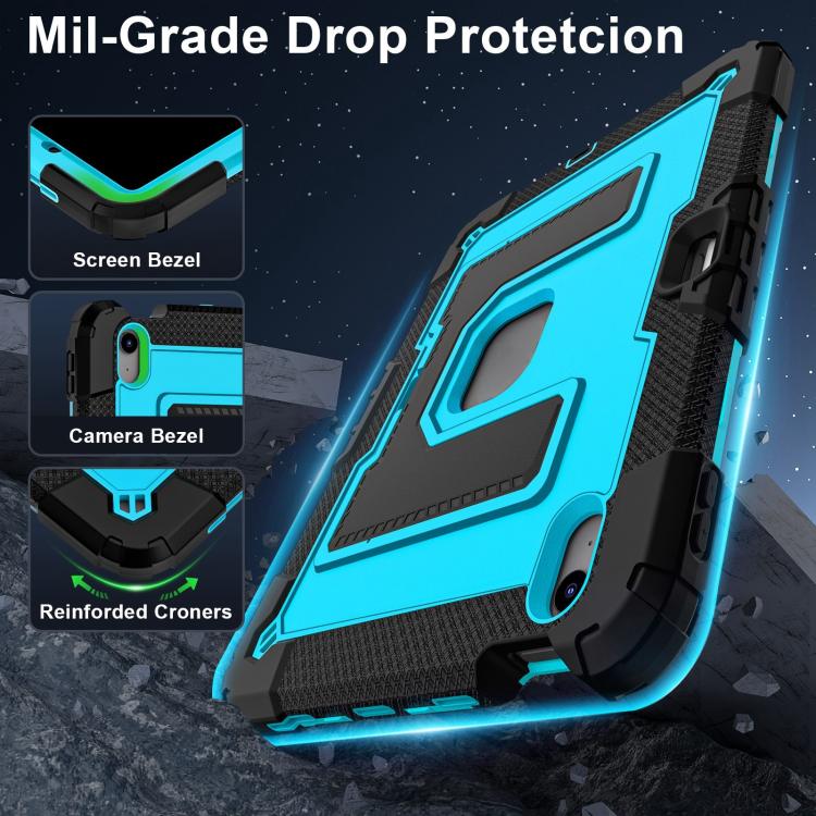 For iPad mini 6 2021 / mini 2024 Big Holder Silicone Hydric PC Tablet Case with Shoulder Strap