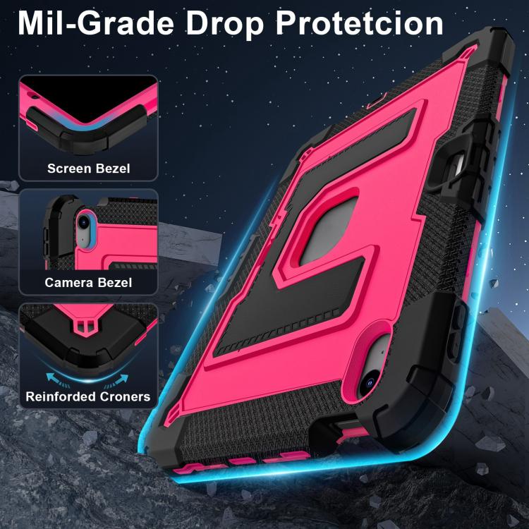 For iPad mini 6 2021 / mini 2024 Big Holder Silicone Hydric PC Tablet Case with Shoulder Strap