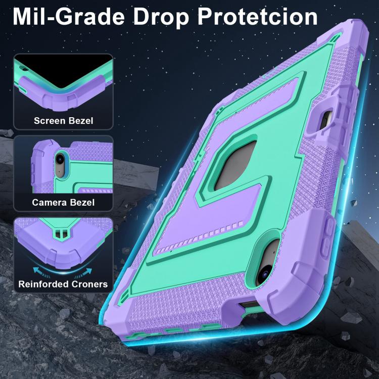 For iPad mini 6 2021 / mini 2024 Big Holder Silicone Hydric PC Tablet Case with Shoulder Strap