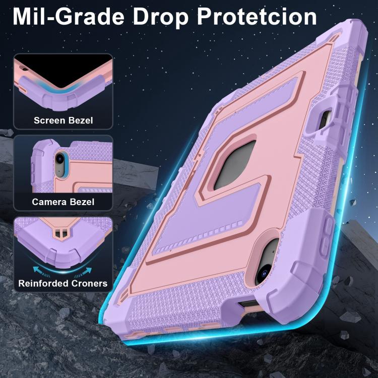 For iPad mini 6 2021 / mini 2024 Big Holder Silicone Hydric PC Tablet Case with Shoulder Strap