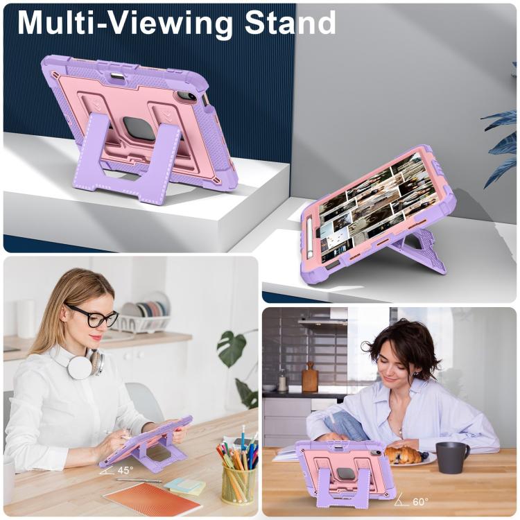For iPad mini 6 2021 / mini 2024 Big Holder Silicone Hydric PC Tablet Case with Shoulder Strap
