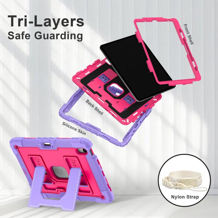 For iPad mini 6 2021 / mini 2024 Big Holder Silicone Hydric PC Tablet Case with Shoulder Strap