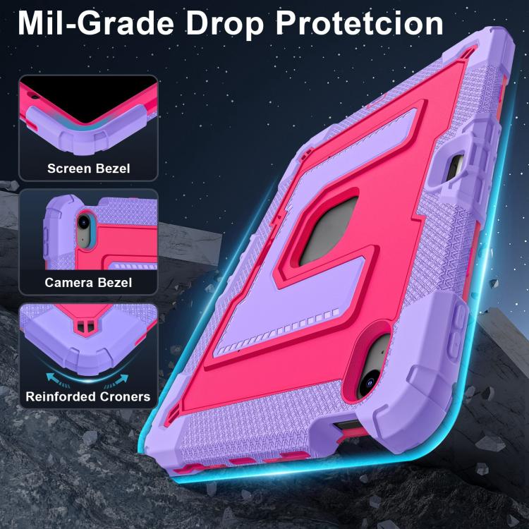 For iPad mini 6 2021 / mini 2024 Big Holder Silicone Hydric PC Tablet Case with Shoulder Strap