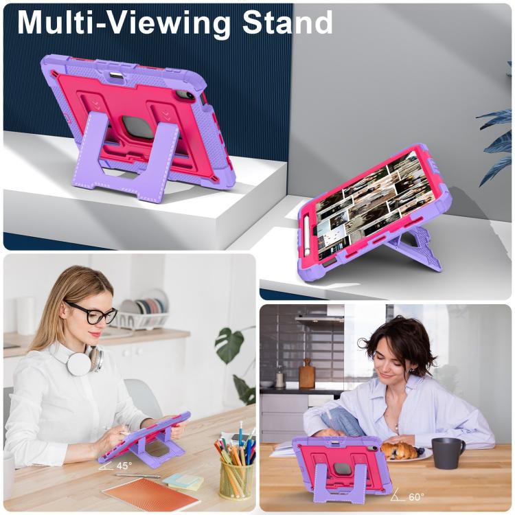 For iPad mini 6 2021 / mini 2024 Big Holder Silicone Hydric PC Tablet Case with Shoulder Strap
