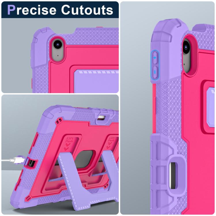 For iPad mini 6 2021 / mini 2024 Big Holder Silicone Hydric PC Tablet Case with Shoulder Strap