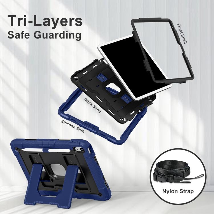 For iPad 2025 / 2022 Big Holder Silicone Hydric PC Tablet Case with Shoulder Strap