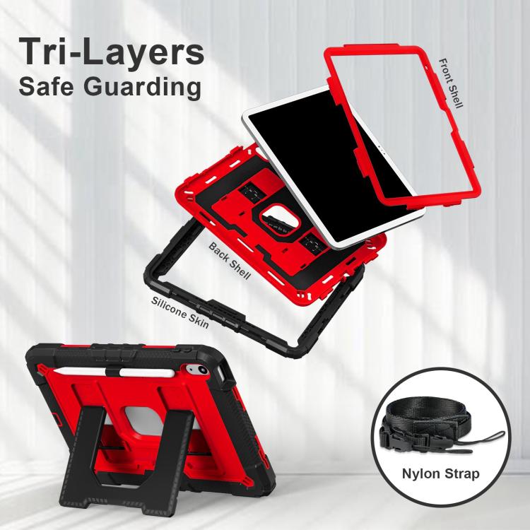 For iPad 2025 / 2022 Big Holder Silicone Hydric PC Tablet Case with Shoulder Strap