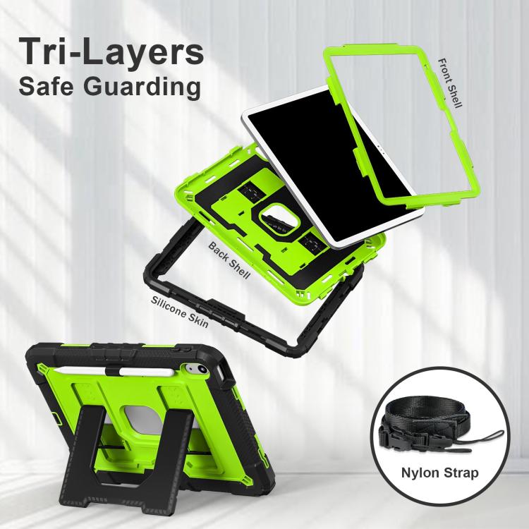 For iPad 2025 / 2022 Big Holder Silicone Hydric PC Tablet Case with Shoulder Strap
