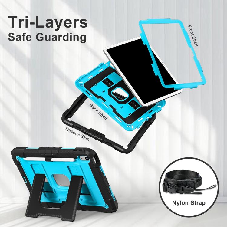 For iPad 2025 / 2022 Big Holder Silicone Hydric PC Tablet Case with Shoulder Strap