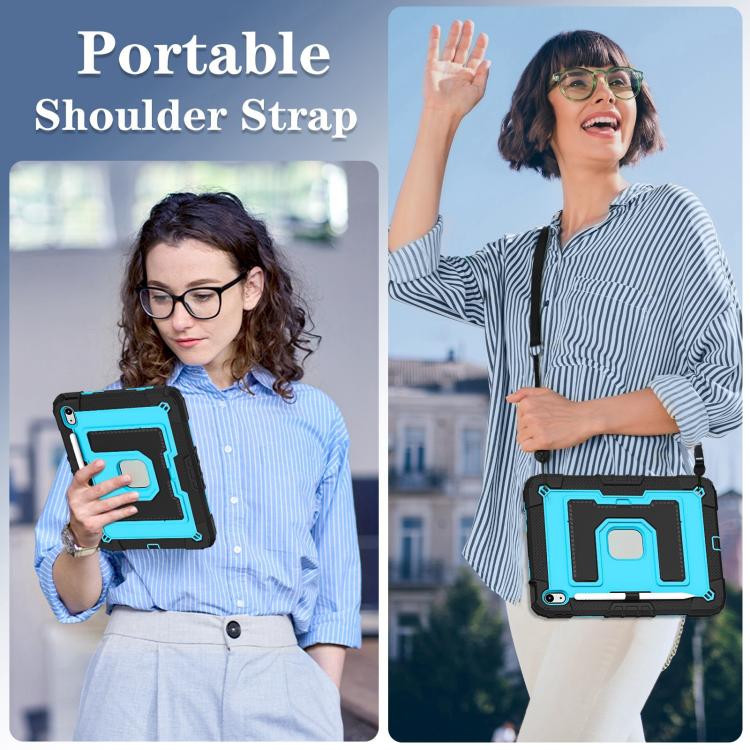 For iPad 2025 / 2022 Big Holder Silicone Hydric PC Tablet Case with Shoulder Strap