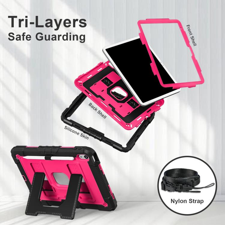For iPad 2025 / 2022 Big Holder Silicone Hydric PC Tablet Case with Shoulder Strap