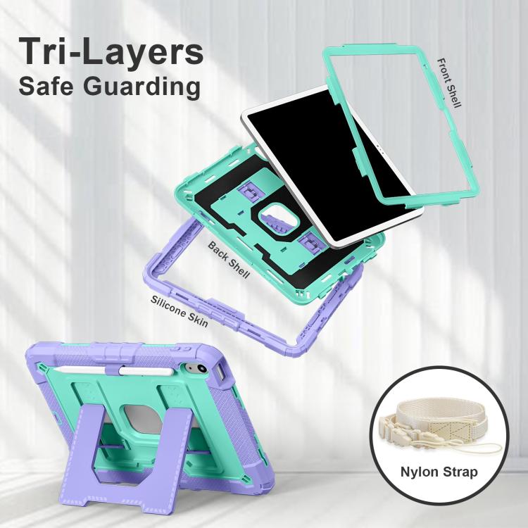 For iPad 2025 / 2022 Big Holder Silicone Hydric PC Tablet Case with Shoulder Strap