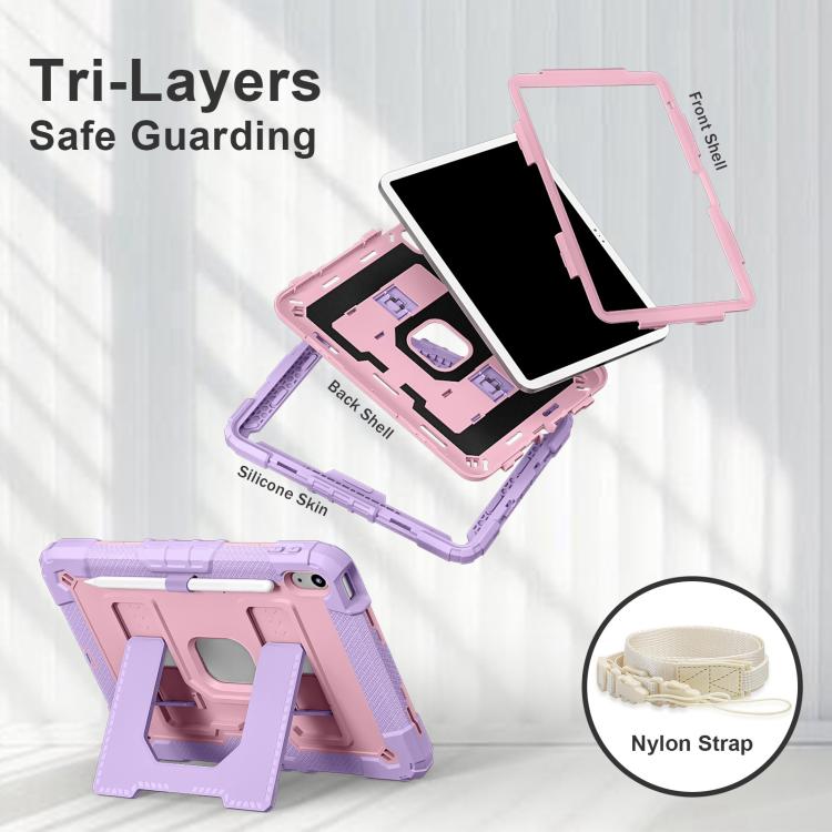 For iPad 2025 / 2022 Big Holder Silicone Hydric PC Tablet Case with Shoulder Strap