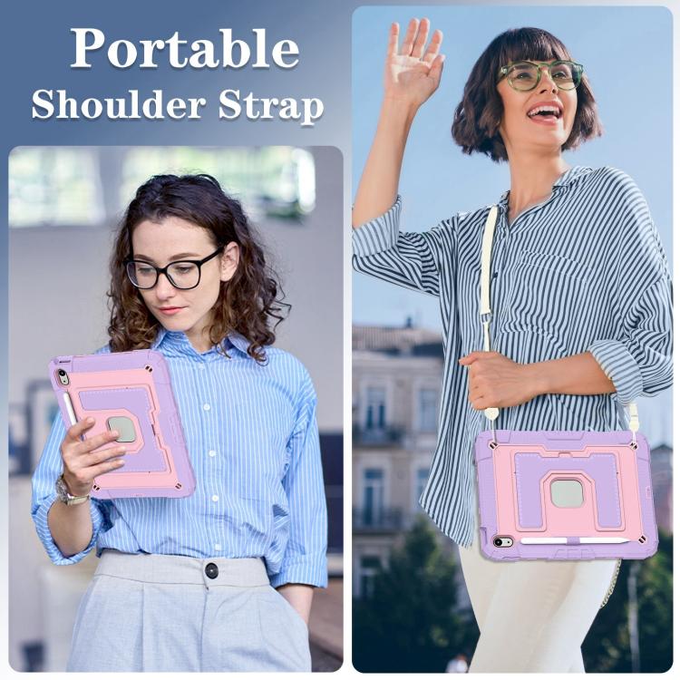 For iPad 2025 / 2022 Big Holder Silicone Hydric PC Tablet Case with Shoulder Strap