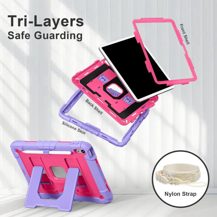 For iPad 2025 / 2022 Big Holder Silicone Hydric PC Tablet Case with Shoulder Strap
