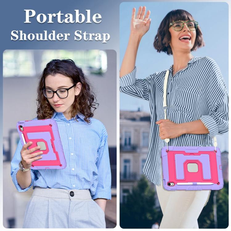 For iPad 2025 / 2022 Big Holder Silicone Hydric PC Tablet Case with Shoulder Strap